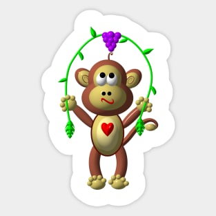 Cute Monkey Jumping Rope Sticker